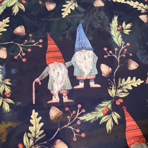 Pottery Barn Black and Green Whimsical Forest Gnome Handcrafted Serving Tray - Picture 9 of 16